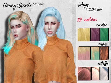 Female Hair Recolor Wings Tz0210 By Honeyssims4 At Tsr Sims 4 Updates