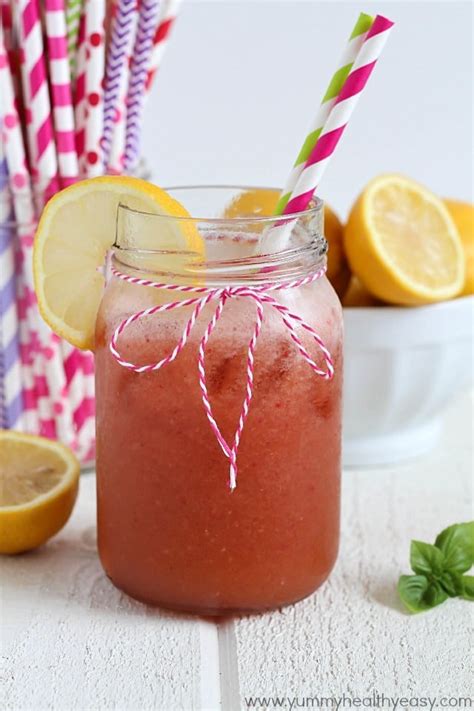 Strawberry Basil Lemonade Yummy Healthy Easy