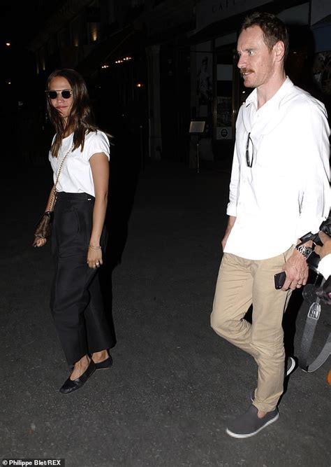 alicia vikander and husband michael fassbender leave paris daily mail online