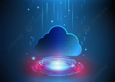 Digital Technology Cloud Concept In Gradient Background Cloud
