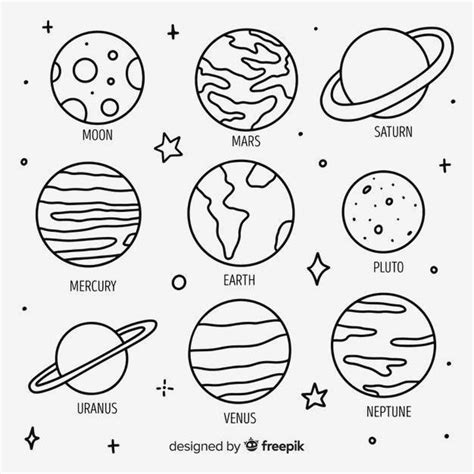 Download Hand Drawn Planets In Doodle Style For Free Doodle Art