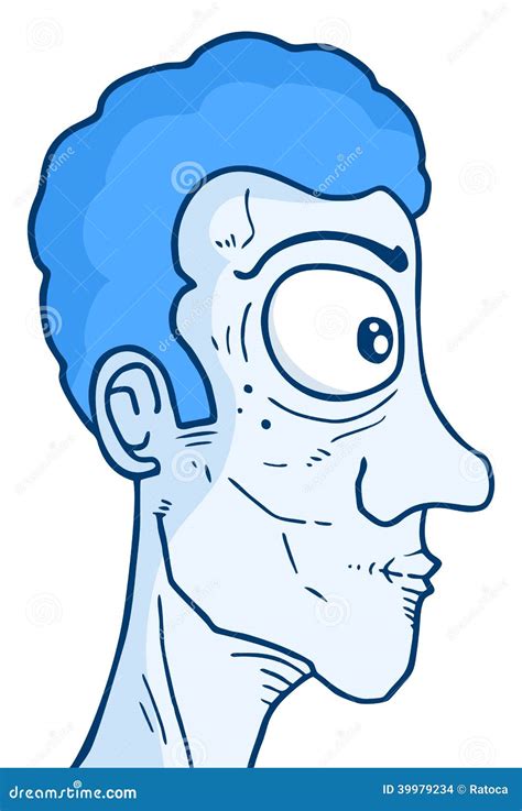 Blue Face Man Stock Vector Illustration Of Cartoon Observing 39979234