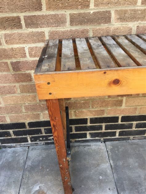 Timber Greenhouse Slatted Staging Potting Bench Used Ebay