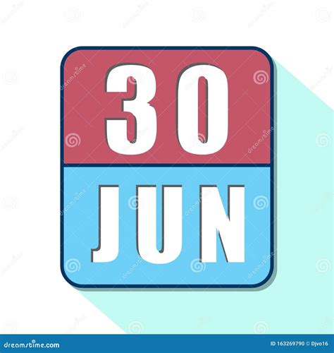 June 30th Day 30 Of Monthsimple Calendar Icon On White Background
