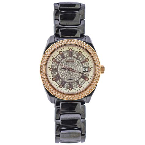 Versace Diamond Ceramic Rose Gold Watch A126122 At 1stdibs