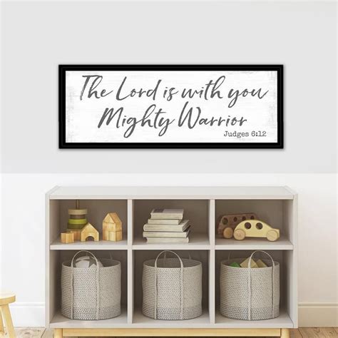 The Lord Is With You Mighty Warrior Etsy Christian Wall Art Name