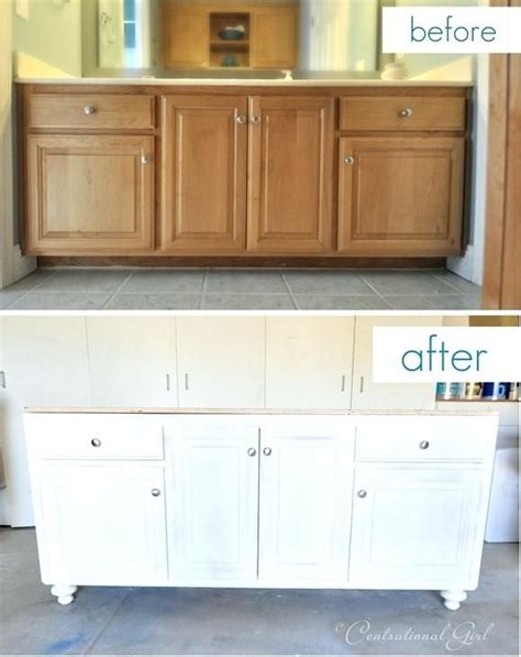 How To Turn A Kitchen Cabinet Into A Bathroom Vanity And Reuse Your Old