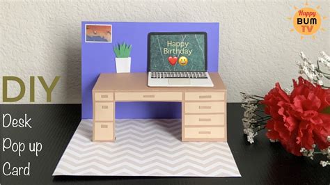 How To Make A Desk Pop Up Card I Easy Diy Paper Crafts Youtube