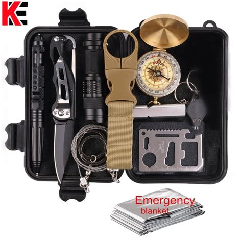11 In 1 Emergency Survival Gear Multi Tools Kit Set Outdoor Camping
