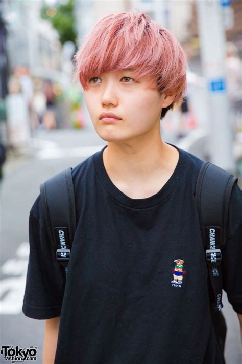 Pink Haired Harajuku Guy In Minimalist Street Style W Chance Chance