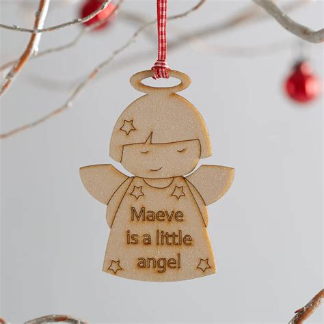 Merry christmas inscription on chalk blackboard. Personalised Angel Wooden Christmas Decoration By We Are ...