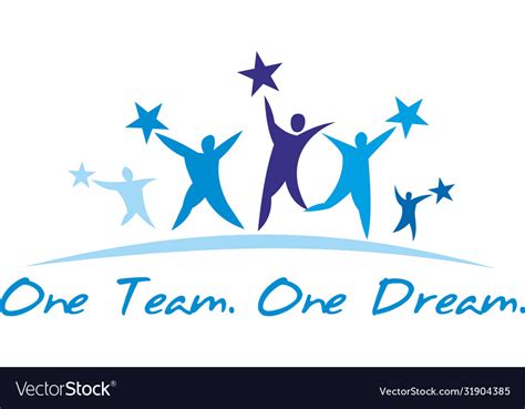 One Team One Dream Logo Royalty Free Vector Image