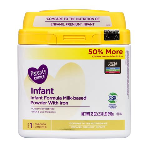 Parents Choice Non Gmo Premium Infant Formula With Iron 35 Oz