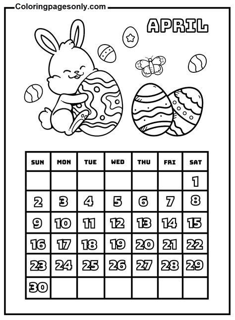 April 2023 Calendar Coloring Page Free Printable Coloring Pages
