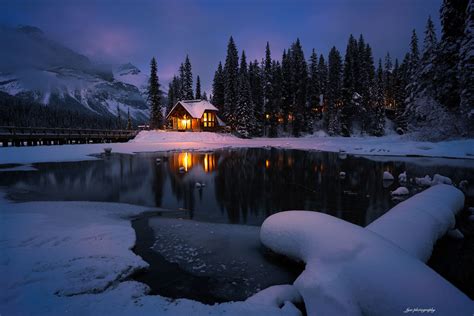 A Quiet Winter Night Emerald Lake Emerald Lake National Parks