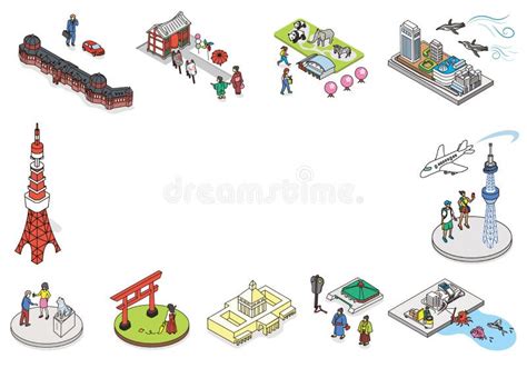 Welcome To Tokyo Japanisometric Vector Illustration Of Tokyo City