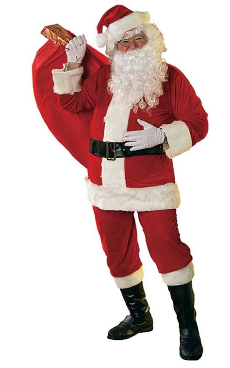 Santa Claus Suit Soft Velour Costume Adult Mens Christmas Ebay