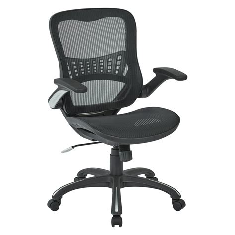 Office Star Products Mesh Seat And Back Managers Chair In Black Mesh