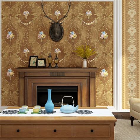 Papel Parede Luxury Europe Damascus 3d Stereo Embossed Wallpaper Home