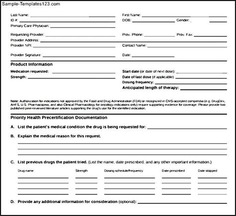 Samples Prior Authorization Forms And Templates Free To Download In Pdf