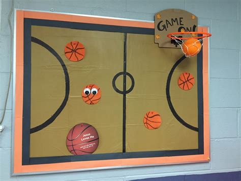 While bulletin board designs can be an important part of the learning process, you don't need to be a creative genius to make yours look stunning. EBC VBS 2018 Game On! Basketball bulletin board ...
