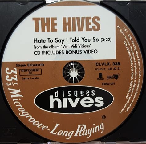 the hives hate to say i told you so 2000 cd discogs