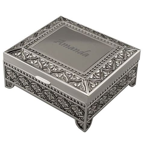 Engraved Personalized Silver Jewelry Box Etsy Personalized Silver