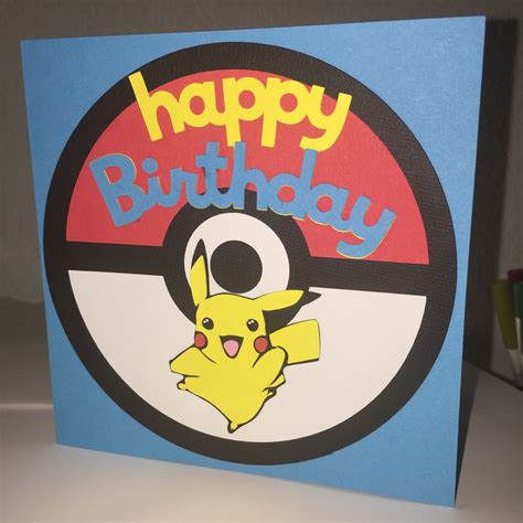 A Pokemon Birthday Card With A Pikachu On It