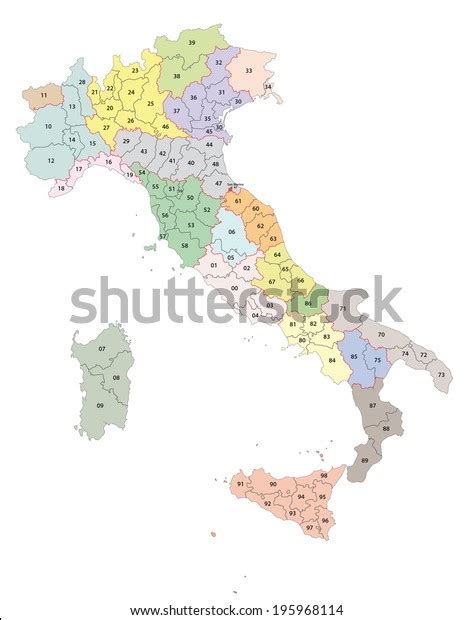 Carte Des Codes Postaux Italiens à Image Vectorielle De Stock Libre
