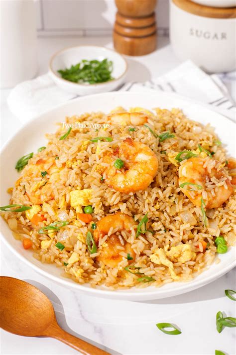 Shrimp Fried Rice Easy And Better Than Takeout Two Plaid Aprons