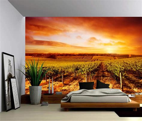 Landscape Vineyard Sunset Winery Self Adhesive Vinyl