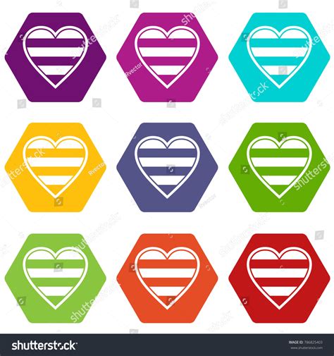 heart lgbt icon set many color stock vector royalty free 786825403 shutterstock