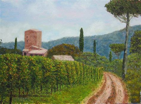 Tuscan Vineyard Painting By Jim Hefley Fine Art America