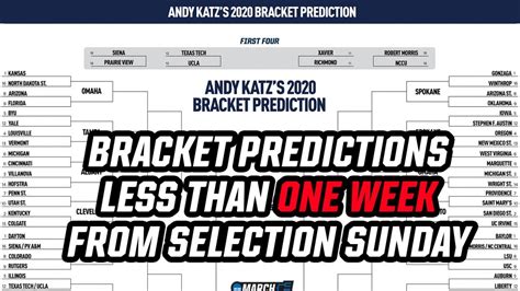 Ncaa Predictions Andy Katzs Projections For The 2020 Tournament Field