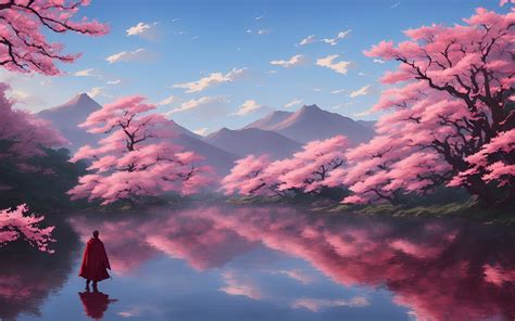 1680x1050 Anime Boy In Amazing Landscape Hd Ai Art 2023 1680x1050