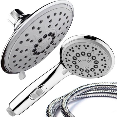Hydroluxe 30 Spray 6 In Dual Shower Head And Handheld Shower Head With Body Spray In Chrome