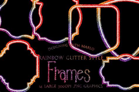 Rainbow Glitter Frame Graphics