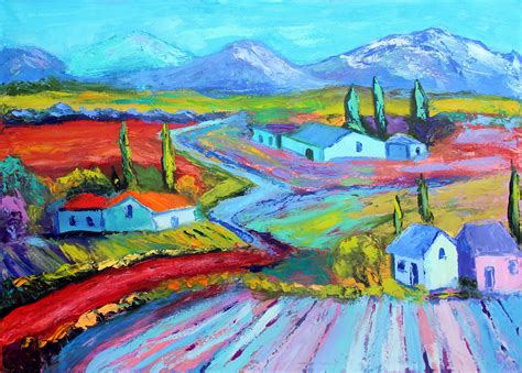 Tuscany Painting Italian Landscape Oil Paintings Colorful Canvas Art