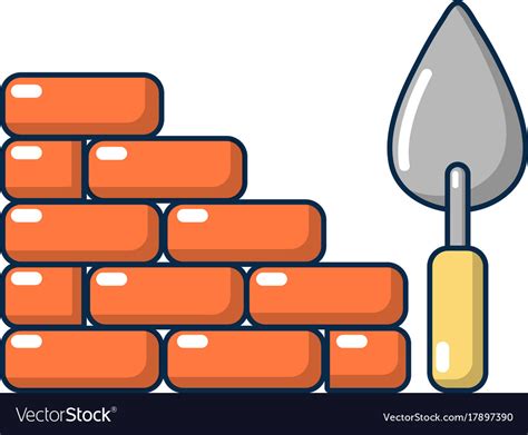Brick Wall Icon Cartoon Style Royalty Free Vector Image
