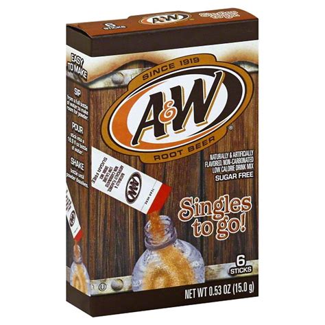 Aandw Root Beer Sugar Free Singles To Go Shop Mixes And Flavor Enhancers