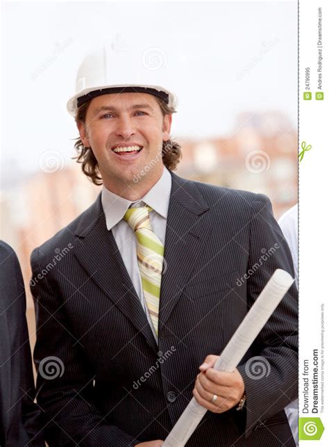 Male Engineer At A Construction Site Stock Image Image Of Person
