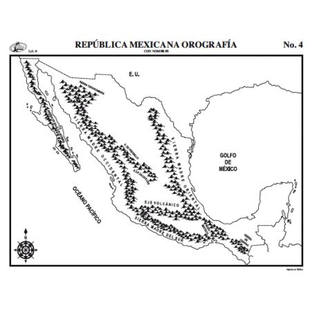 MAPA REPUBLICA MEXICANA OROGRAFIA CON NOMBRES