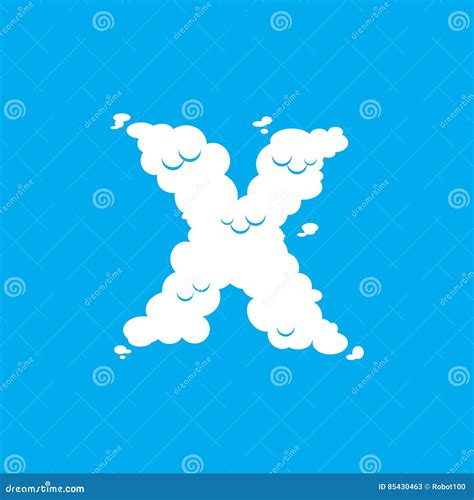 Letter X Cloud Font Symbol White Alphabet Sign On Blue Sky Stock