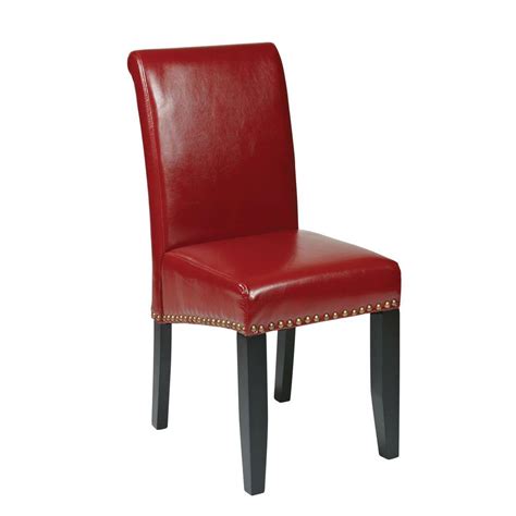 Dorsey mason red wood dining chair with cross back and rush seat (set of 2) (17.72 in. OSPdesigns Crimson Red Eco Leather Parsons Dining Chair ...