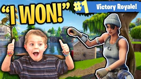 Fortnite Battle Royale Getting A Kid His First Win In 2019 Youtube