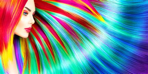 Rainbow Colorful Girl Hairs 5k Hd Abstract 4k Wallpapers Images