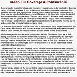 Cheap Full Insurance