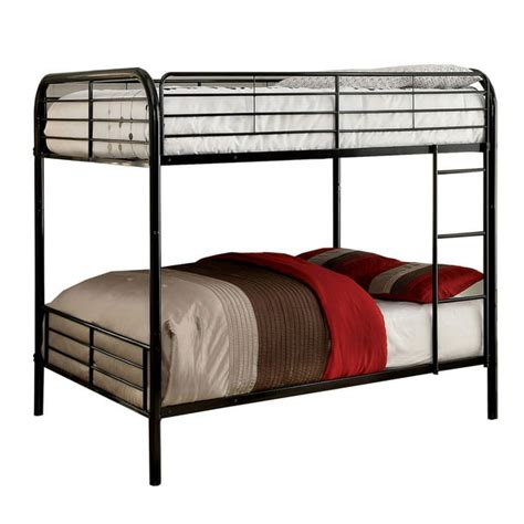 Industrial Style Full Over Full Metal Bunk Bed With Tubular Frame