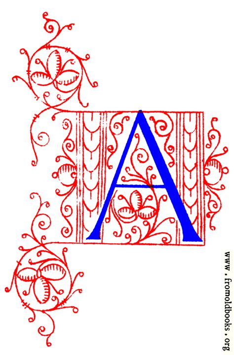 Decorative Initial Letter A From Fifteenth Century Nos 4 And 5