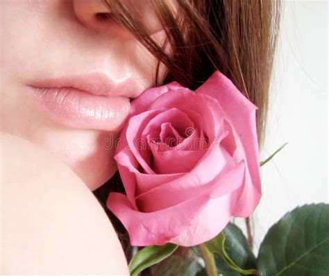 Rose And Sensual Lips Stock Image Image Of Skin Face 12232381